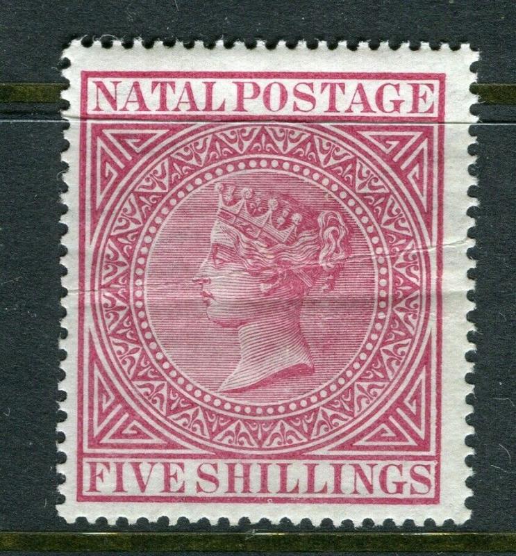 NATAL; 1882 classic QV issue Mint hinged 5s. value