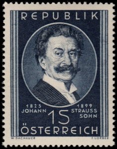 ✔️ AUSTRIA 1949 - STRAUSS COMPOSER - Sc. 561 Mi. 934 MNH **  [12.4]