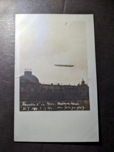 1909 Germany Zeppelin RPPC Postcard Cover to Charlottenberg Berlin