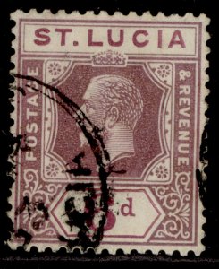 ST. LUCIA GV SG84a, 6d grey-purple & purple, USED. Cat £29.