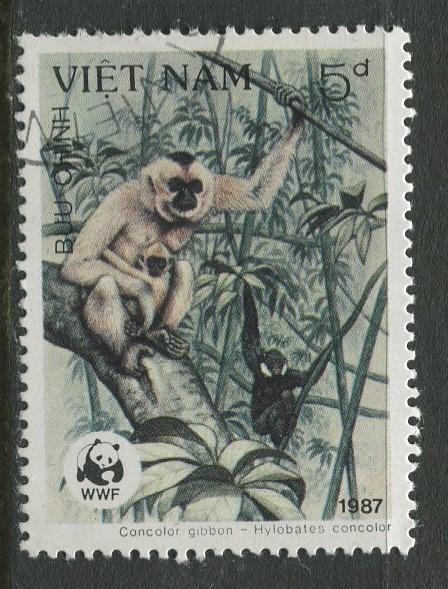 Viet Nam North - Scott 1762 - Douc Monkeys -1987 - FU -Single 5d Stamp