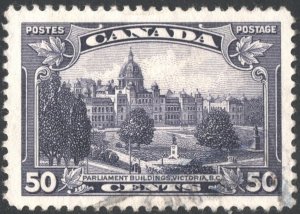 Canada SC#226 50¢ Parliament Buildings, Victoria, B. C. (1935) Used