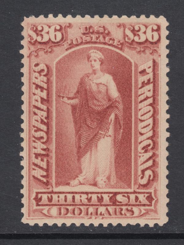 US Sc PR77 MLH. 1879 $36 Indian red Commerce Newspaper stamp, CERT