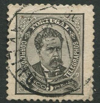 Portugal - Scott 58 - King Luiz Definitive - 1882 - Used- Single 5r Stamp