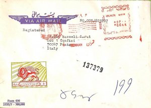 ac6538 - Middle East - Postal History MECHANICAL FRANKING on COVER to ITALY 1956