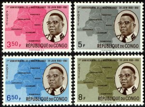 Congo Dem. Rep. #388-391  MNH - Map Partial Set (1961)