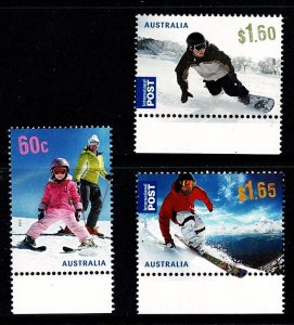 Australia 2011 Skiing  Marginal Set of 3 MNH