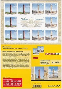 GERMANY 2008 Lighthouses self adhesive booklet - complete MNH..............a3427