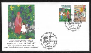 UN Vienna 76-77 Immunize Every Child WFUNA Cachet FDC First Day Cover