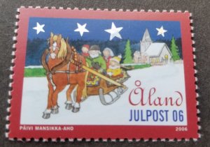 *FREE SHIP Aland Christmas 2006 Horse Sledges (stamp) MNH *Hologram *unusual