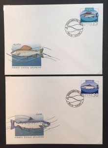 #575, 576 Latvia Fish First Day Covers (2003)