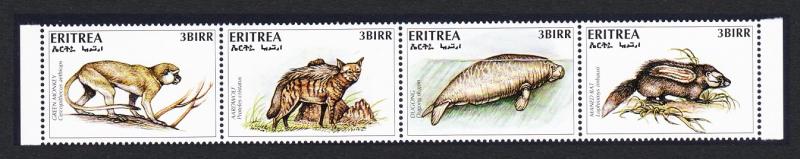 Eritrea Monkey Dugong Aardwolf Rat Endangered Animals 4v Strop SG#323-326 CV