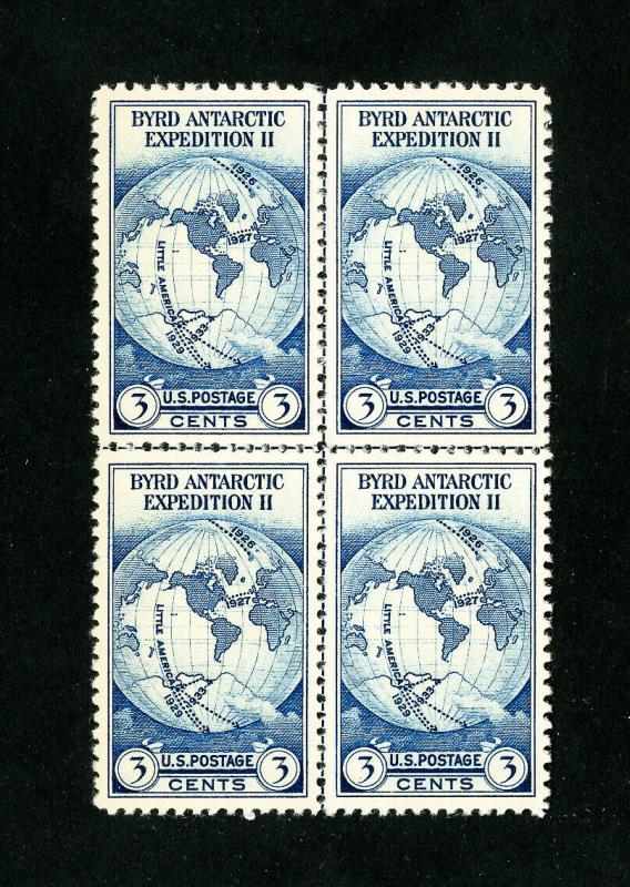 US Stamps # 753 XF Center Line Block 4