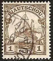 Ger.Kiauchau 33 Used 1906 1c brown Yacht