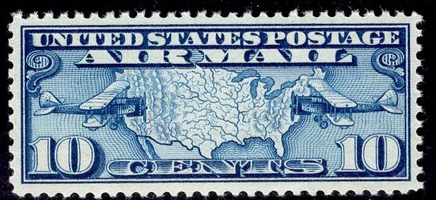 US Stamp #C7 10c Dark Blue MINT NH SCV $4.00