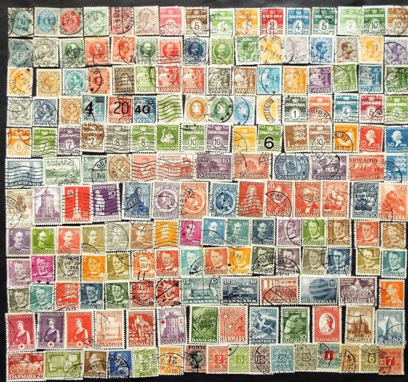 170 Different Stamps from Denmark