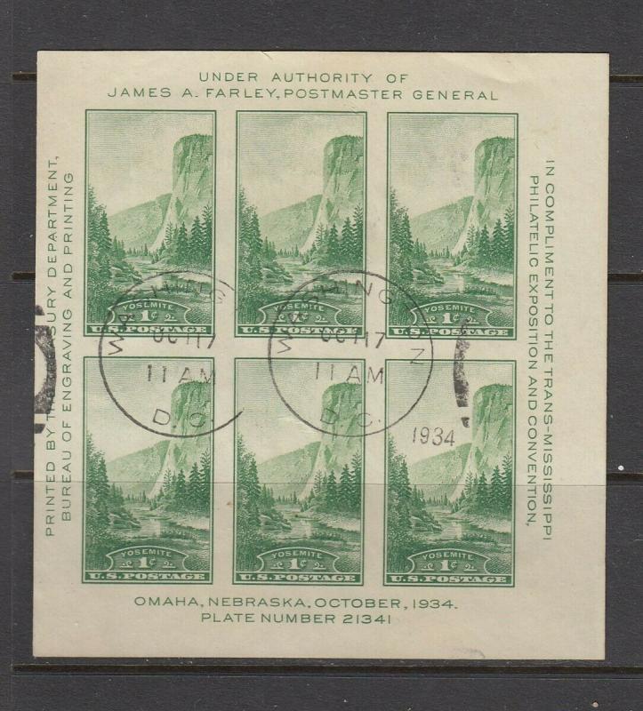 #751 1c Parks Sheet - scarce used - Nice cv$12.50