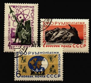Russia Used Scott 2503 - 2505 w/ 2k value with body crease