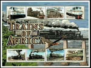 Uganda 2000 - TRAINS OF AFRICA - Sheet of 8 - MNH