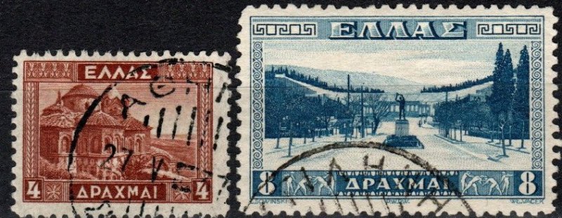 Greece #381-2  F-VF Used CV $3.85  (X948)