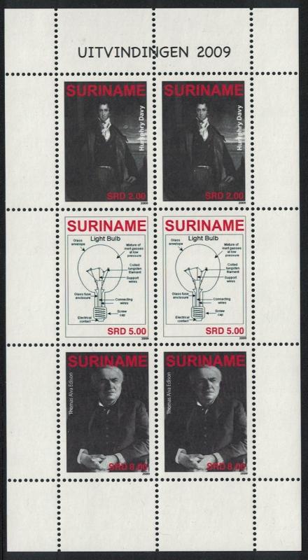 Suriname Bicentenary of Electricity 3v Sheetlet SG#2790-2792