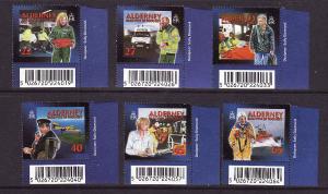 Alderney-Scott#196-201-unused NH set-Emergency M