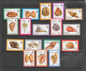 SHELLS - BELIZE #471-87 (COMPLETE) MNH