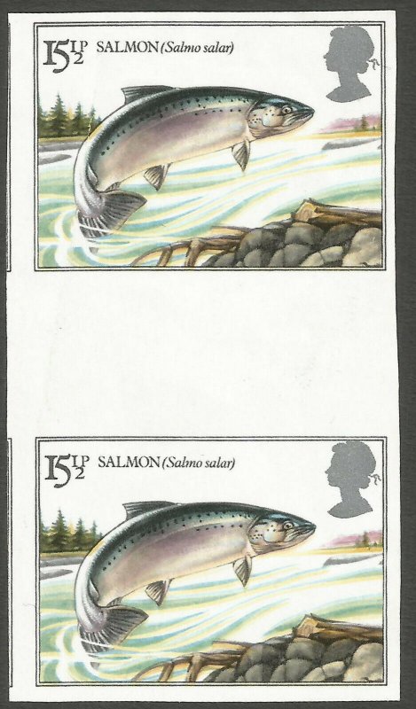 STAMP ERROR 1983 FISH 15 1/2p IMPERF PAIR ONLY 10 PAIRS KNOWN SG1207a CV £4250 