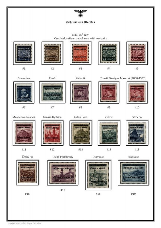 Germany Third Reich Bohemia and Moravia 1939-1945 PDF(DIGITAL) STAMP ALBUM PAGES