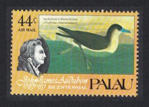 Palau Shearwater Bird Birth Bicentenary of John J Audubon ornithologist 1v 44c