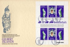 Gilbert Islands 1978 Sc#312 QUEEN ELIZABETH II CORONATION Sheetlet FDC