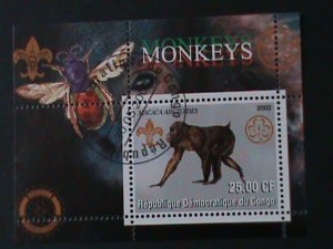 ​CONGO-2002- MONKEY CTO S/S VF WE SHIP TO WORLDWIDE.& COMBINED SHIPPING COST