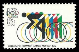 PCBstamps   US #1460 6c Olympics-Bicycling, MNH, (9)