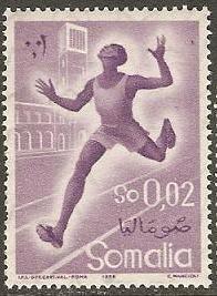 1958 Somalia Scott 221 Runner crossing finish line MNH