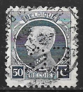 Belgium 162: 50c Albert I, perfin, used, F-VF