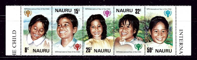 Nauru 205a MNH 1974 Intl Year of the Child strip (been folded)