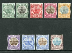 Bermuda SG34/42 1906-10 Set of 9 Wmk Mult Crown Fine Fresh M/M Cat 180