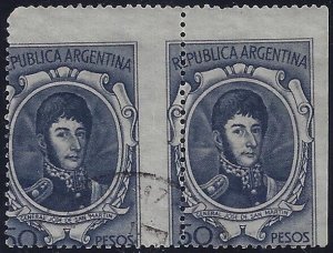 Argentina - 50 Pesos Misperf Error / EFO Pair General Jose De San Martin