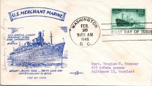 FDC 1946 SC #939 Penta Arts Cachet - Washington DC - Single - F64899