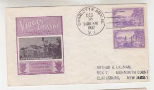 VIRGIN ISLANDS 1937 3c. (2) 802, Charlotte Amelie fdc.