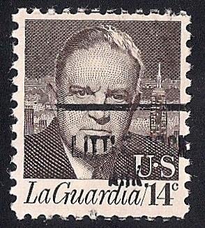 #1397A 14 cent Rare LaGuardia Precancel mint OG NH XF