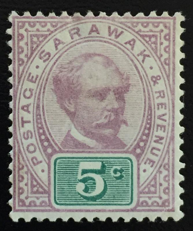 Malaya 1891 Sarawak Sir Charles Brooke 5c MLH SG#12 CV £42 M1684