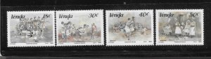 Venda 1989 Traditional Dances Watercolours Art Sc 193-196 MNH A3247