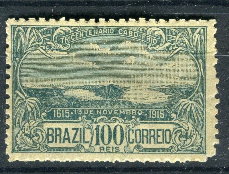 BRAZIL; 1915 early Cabo Frio issue Mint hinged 100r. value