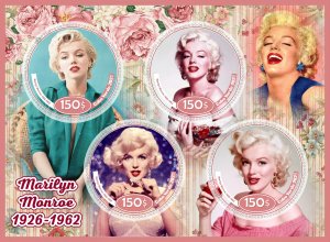 Stamps. Marlyn Monroe 1+1 sheets perf 2021 year Cabo Verde