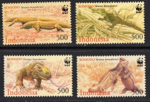 Thematic stamps INDONESIA 2000 WWF KOMODO DRAGON 2620/3 mint