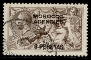 MOROCCO AGENCIES GV SG142, 3p on 2s 6d chocolate-brown, FINE USED. Cat £95.