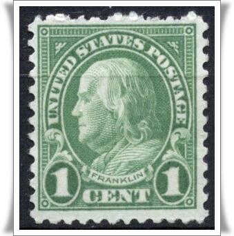 SC#632 1¢ Franklin Single (1927) MH