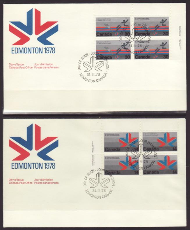 Canada 757-758 Commonwealth Games P/B 1978 S/2 U/A FDC