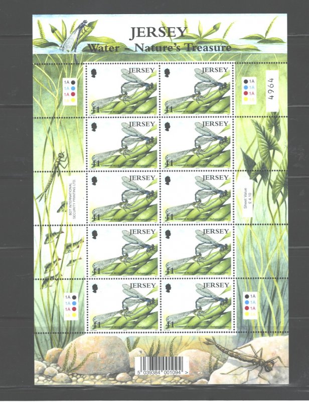 JERSEY 2001EUROPE+FAUNA#989-994 MNH;6 SHEETS=$27.00,1 set=$3.25(CMPLT ISSUE)